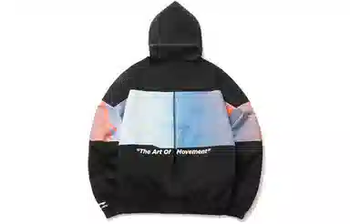 中国李宁 运动时尚系列 拼色可收纳连帽夹克外套 秋季 男款 黑色