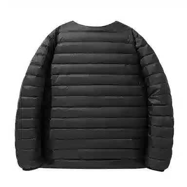 鸭鸭 轻薄便携纯色基础款休闲宽松单排扣圆领保暖羽绒服 男款