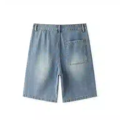 森马 宽松直筒工装潮流复古牛仔短裤 男款