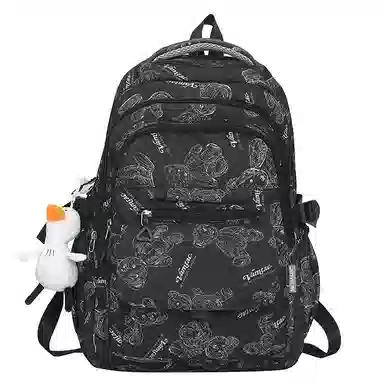 德力熊 尼龙 男女通用 拉链开合大容量休闲百搭 双肩包 红色/黑色/白色/绿色/紫色