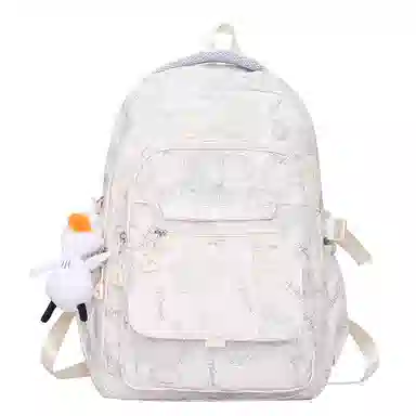 德力熊 尼龙 男女通用 拉链开合大容量休闲百搭 双肩包 红色/黑色/白色/绿色/紫色