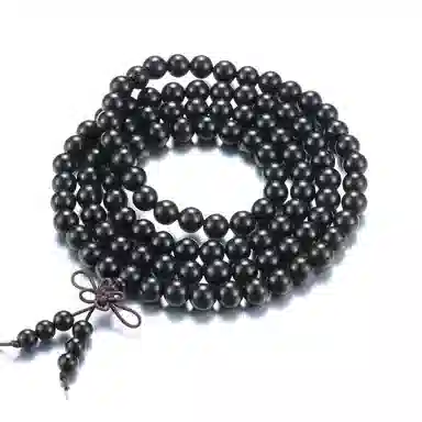 凯真 国潮新中式国风设计珠串 转运上岸考研 多圈叠戴文玩佛珠手持念珠 木作 手串 男女同款情侣款 黑檀 礼盒