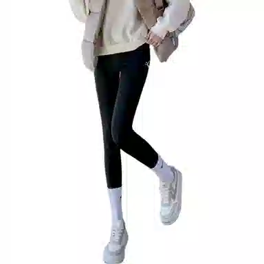 惟熙 休闲高腰修身九分打底裤 女款 黑色