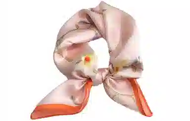 优幽兰 高颜值气质优雅小方巾小众设计感清新花卉高档通勤小领巾搭配衬衫职业装饰包包绑带发带多功能 桑蚕丝 丝巾 女款