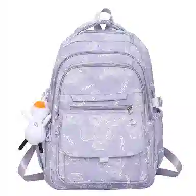 德力熊 尼龙 男女通用 拉链开合大容量休闲百搭 双肩包 红色/黑色/白色/绿色/紫色