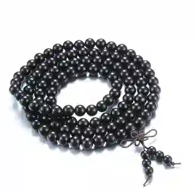 凯真 国潮新中式国风设计珠串 转运上岸考研 多圈叠戴文玩佛珠手持念珠 木作 手串 男女同款情侣款 黑檀 礼盒