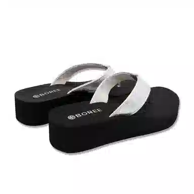 宝人 百搭时尚舒适 静音防臭防磨防滑人字拖鞋 女款 黑色