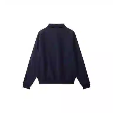 我是大卫 韩版翻领休闲轻熟风卫衣 男女同款 深蓝色