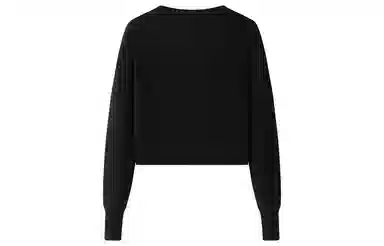 东鲸岁时记 港风穿搭复古绞花松弛感修身通勤针织字母刺绣毛衣 女款 黑色