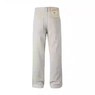 赞仕 美式高街潮牌直筒休闲下摆纽扣小众设计感牛仔裤 男女同款