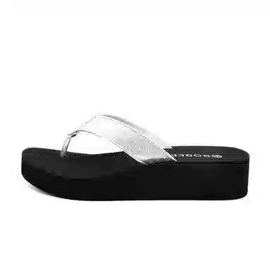 宝人 百搭时尚舒适 静音防臭防磨防滑人字拖鞋 女款 黑色