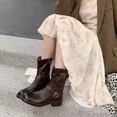 羊皮 复古时尚舒适百搭 短靴 女款