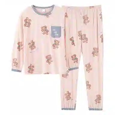 歌倩雅 卡通舒适透气高级感睡衣套装 女款 图色