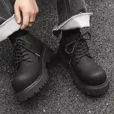 驰狼 马丁鞋 舒适内增高短筒 男女同款