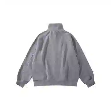 我是大卫 日系慵懒风立领宽松拉链长袖卫衣 男女同款 灰色