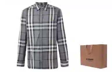 Burberry Large Check Shirt Carbon Gray