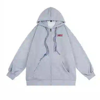 金贝勒 宽松连帽后背手掌印花拉链长袖卫衣 男女同款