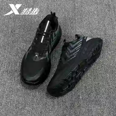 特步 昆吾 网布 透气轻便 减震 减震透气 低帮 跑步鞋 男款 黑色