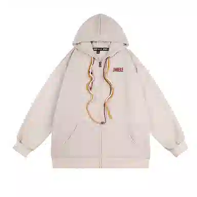 金贝勒 宽松连帽后背手掌印花拉链长袖卫衣 男女同款