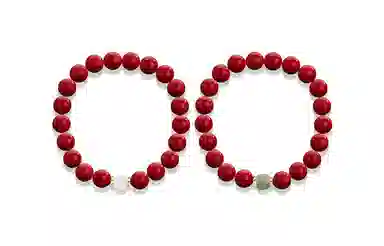 百利金 时来运转 古典雅致简约大气创意设计国潮新中式玉髓转运珠圆珠 再造辰砂朱砂 玉石手串 男女同款情侣款