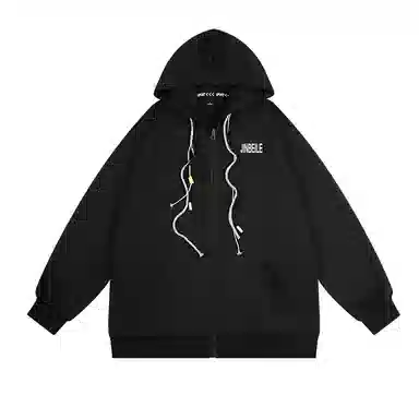 金贝勒 宽松连帽后背手掌印花拉链长袖卫衣 男女同款