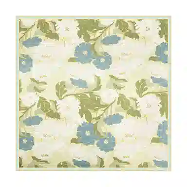 上海故事 加大真丝大方巾 桑蚕丝 丝巾 女款 温婉花意