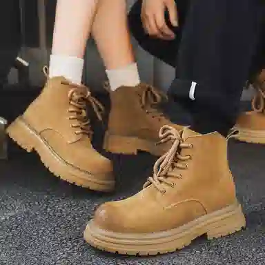 威世米邦 复古百搭 马丁靴 男女同款 黄色