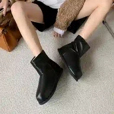 子骁 羊皮 时尚舒适 短筒 雪地靴 女款