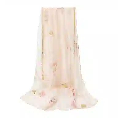 上海故事 春花秋月喷绘真丝长巾 桑蚕丝 丝巾 女款