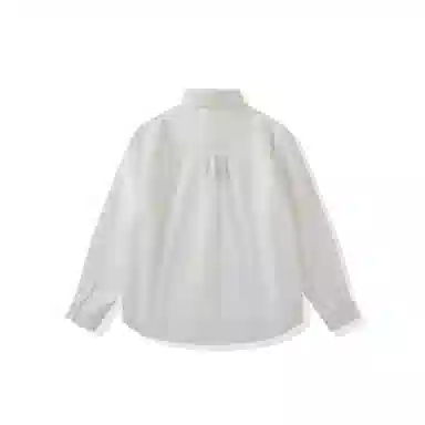 我是大卫 条纹长袖单口袋高级感美式个性百搭宽松休闲衬衣衬衫 男女同款 奶白色