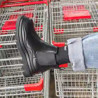 健休 牛剖层革 简约舒适 中筒 马丁靴 男女同款