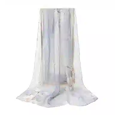 上海故事 春花秋月喷绘真丝长巾 桑蚕丝 丝巾 女款