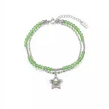 珂里 巴啦啦小魔仙优雅气质星愿双层多巴胺可定制刻字轻奢高级感腕间双星小众闪耀 环保合金 人造水晶 手链 女款