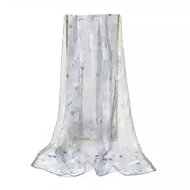 上海故事 春花秋月喷绘真丝长巾 桑蚕丝 丝巾 女款