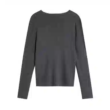 茵曼 假两件撞色拼接圆领修身长袖针织衫 女款