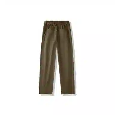 我是大卫 日系直筒褶皱原宿风百搭休闲裤 男女同款 卡其色