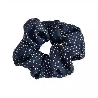 水中玉 韩式简约蓝色波点大肠发圈高级感时尚扎头发绳头饰皮筋 发圈发绳 女款