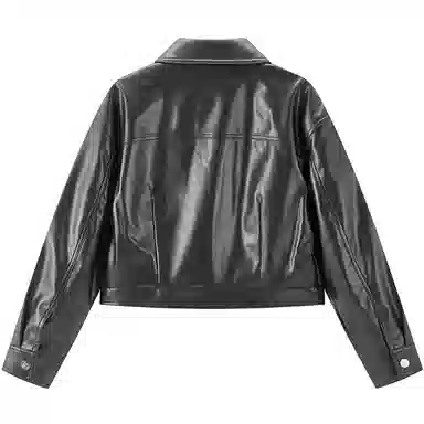 Peacebird Lapel Single-Breasted Leather Jacket