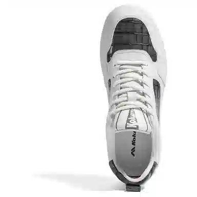 哥仑步 头层牛皮 舒适百搭 减震防滑 低帮 板鞋 男款 白灰色