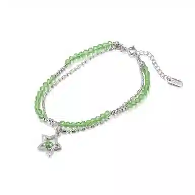 珂里 巴啦啦小魔仙优雅气质星愿双层多巴胺可定制刻字轻奢高级感腕间双星小众闪耀 环保合金 人造水晶 手链 女款