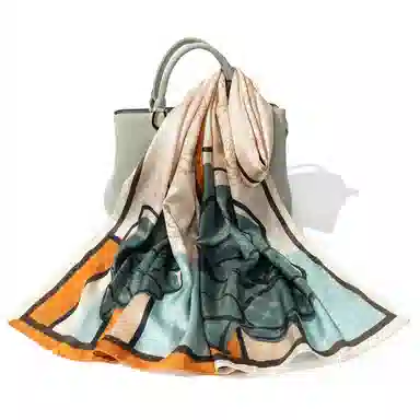 上海故事 桑波缎提花喷绘长巾 桑蚕丝 丝巾 女款 馥锦韶华