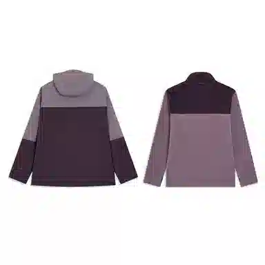 特步  羽翼 摇粒三合一可拆卸 简约工装风防风户外时尚情侣外套 防水冲锋衣  男女同款 暗夜紫