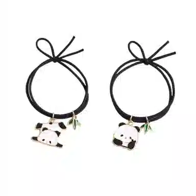 妖娆猫 可爱卡通熊猫发圈女后脑勺头绳橡皮筋绑头发发绳 发饰 女款