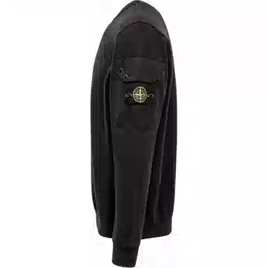 Stone Island Logo Crewneck Sweatshirt Black