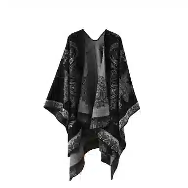 梦特娇 优雅名媛风欧美格子印花出行旅游拍照民族风保暖 披肩 女款