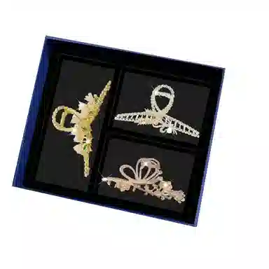 妖娆猫 麦穗款后脑勺盘发气质鲨鱼夹高级感礼盒装 合金 发夹 女款