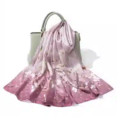 上海故事 桑波缎提花喷绘长巾 桑蚕丝 丝巾 女款 馥锦韶华