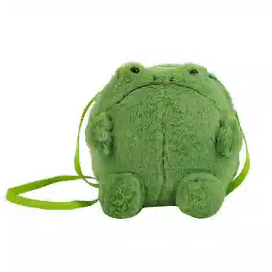 一点潮玩 丑萌青蛙斜挎包 绿色可爱 玩偶周边