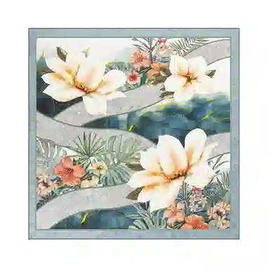 上海故事 青春 真丝中 （双面）芳茶雅韵 桑蚕丝 上架 女款 #礼盒装