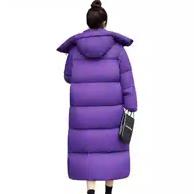 鸭鸭 中长款过膝百搭保暖通勤羽绒服 女